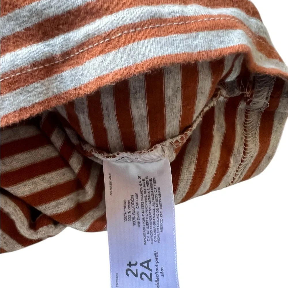 Carter’s Toddler Boy Brown Gray Striped Hoodie | 2T
